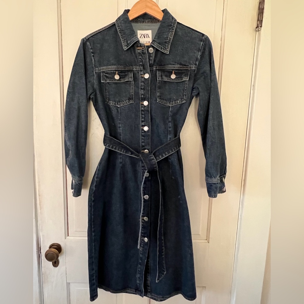 Zara Women's Denim Dress - Blue